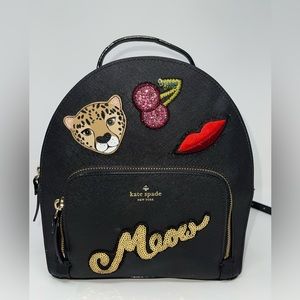 Kate Spade Meow Leopard Sequin Backpack